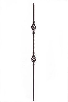 Slim iron spindle with two baskets