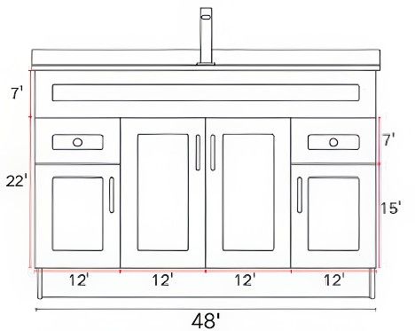 Measurement drawing, HDF 48"