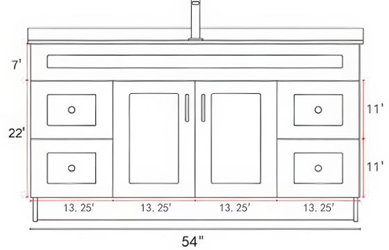 Measurement drawing, HDF 54"