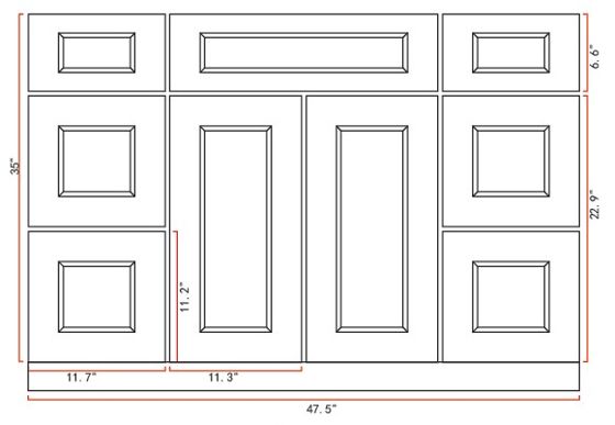 Measurement drawing, Pinewood 48"